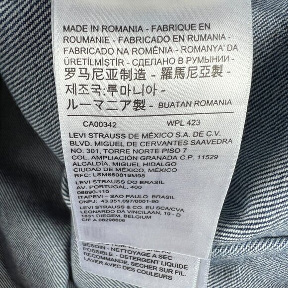 Levi's Made & Crafted Jean Jacket Women Medium Big E Blue Pleated Back Trucker - Picture 8 of 16